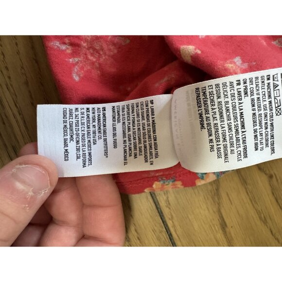 American Eagle Cropped Tie Top Button Front Floral Boho Women's Size Small - Picture 9 of 13